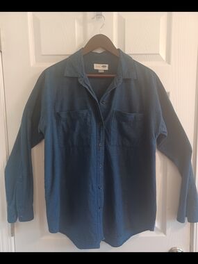 Old Navy Blue Boyfriend Denim Shirt Cotton Classic